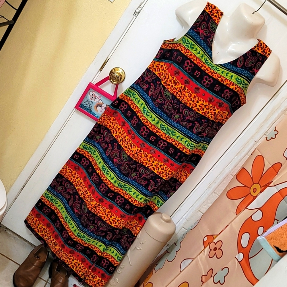 Prophecy by Sag HARBOR dress maxi mix print floral animal polyester